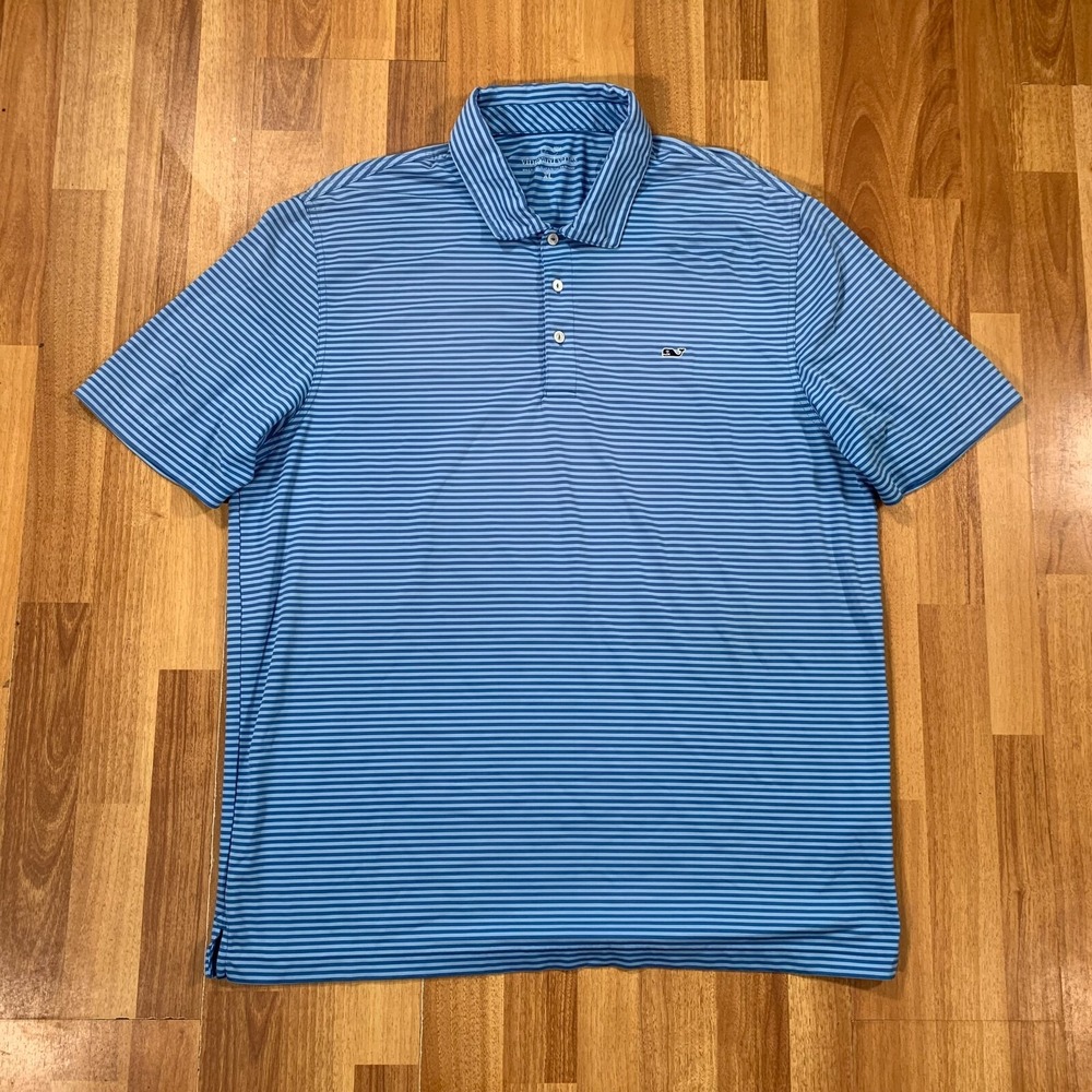Vineyard Vines Polo Shirt Mens Extra Large Blue Striped